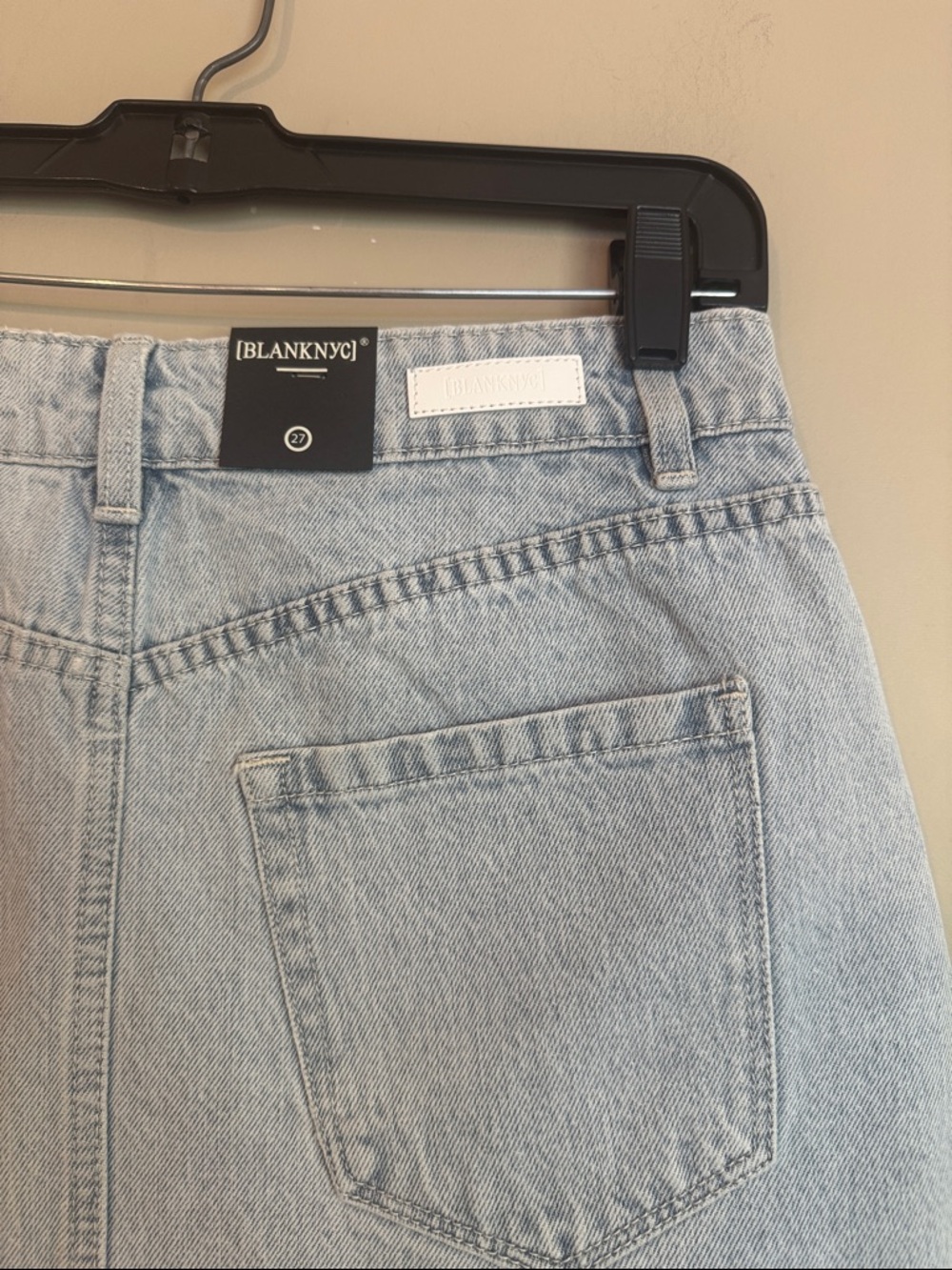 NWT- BLANKNYC Denim Wrap Mini Skirt, Tea Break, Size 27 - Picture 11 of 12